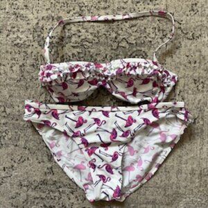 🧡3/15 asos swim Flamingo Bikini 32A